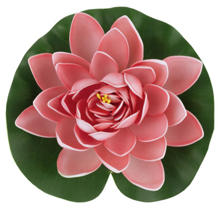 Wasserlilie, schwimmende Kunstblume, Lotusblume, für den Teich, aus Schaumstoff, rosa