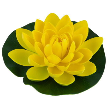 Wasserlilie, schwimmende Kunstblume, Lotusblume, für den Teich, aus Schaumstoff, gelb