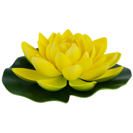 Wasserlilie, schwimmende Kunstblume, Lotusblume, für den Teich, aus Schaumstoff, gelb