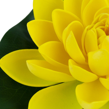 Wasserlilie, schwimmende Kunstblume, Lotusblume, für den Teich, aus Schaumstoff, gelb
