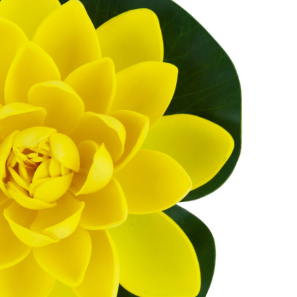 Wasserlilie, schwimmende Kunstblume, Lotusblume, für den Teich, aus Schaumstoff, gelb