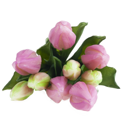CV08289-3 GUMMI TULPE SCHÖNEN STRAUSS REALISTISCHEN FRÜHLING OSTERN
