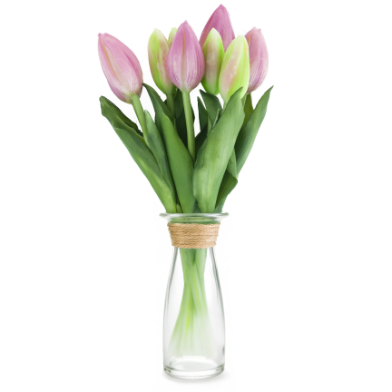 CV08289-3 GUMMI TULPE SCHÖNEN STRAUSS REALISTISCHEN FRÜHLING OSTERN
