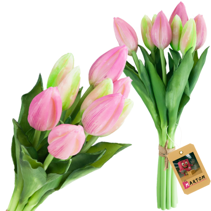 CV08289-3 GUMMI TULPE SCHÖNEN STRAUSS REALISTISCHEN FRÜHLING OSTERN