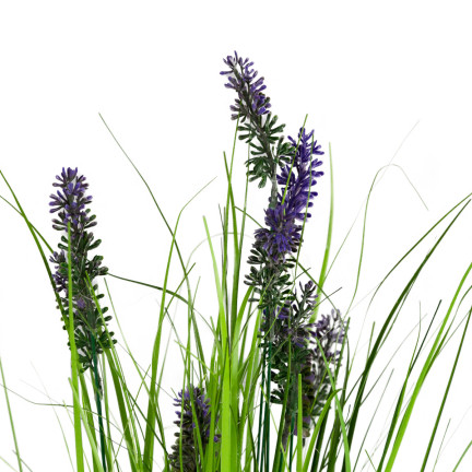 CV08346 Kunstgras im Topf, dekorativer Lavendel, Kunstpflanze