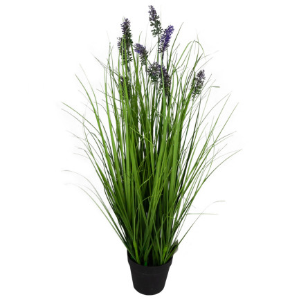 CV08346 Kunstgras im Topf, dekorativer Lavendel, Kunstpflanze