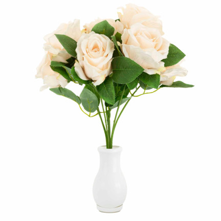CV10475-2 STRAUSS ROSEN ROSEN KUNSTBLUMEN SCHÖNE ROSEN IM STRAUSS CREME ECRU
