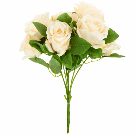CV10475-2 STRAUSS ROSEN ROSEN KUNSTBLUMEN SCHÖNE ROSEN IM STRAUSS CREME ECRU