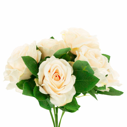 CV10475-2 STRAUSS ROSEN ROSEN KUNSTBLUMEN SCHÖNE ROSEN IM STRAUSS CREME ECRU