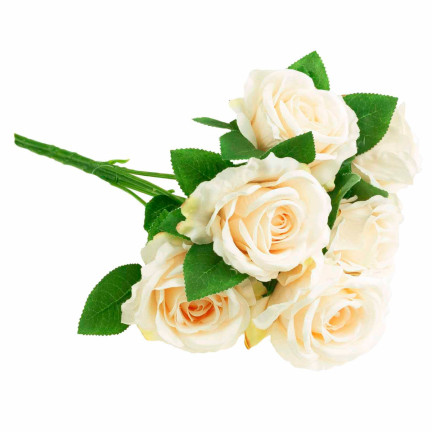 CV10475-2 STRAUSS ROSEN ROSEN KUNSTBLUMEN SCHÖNE ROSEN IM STRAUSS CREME ECRU