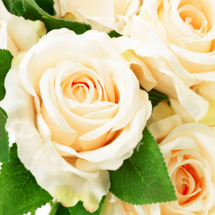 CV10475-2 STRAUSS ROSEN ROSEN KUNSTBLUMEN SCHÖNE ROSEN IM STRAUSS CREME ECRU