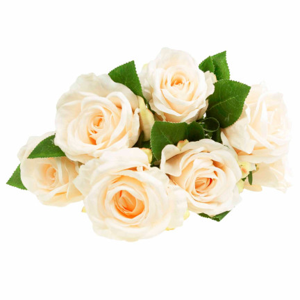 CV10475-2 STRAUSS ROSEN ROSEN KUNSTBLUMEN SCHÖNE ROSEN IM STRAUSS CREME ECRU