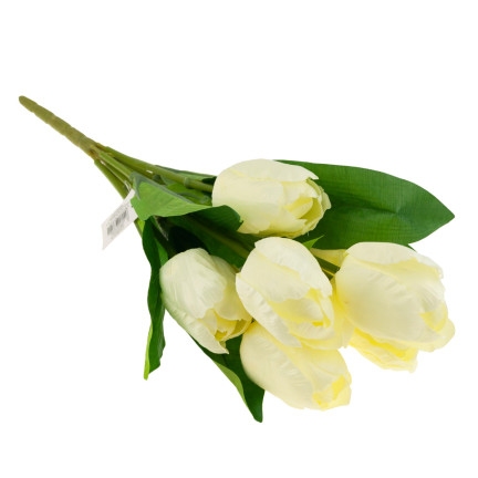 CV10614-10 STRAUSS MIT 9 KÜNSTLICHEN ECRU-WEISSEN TULPEN
