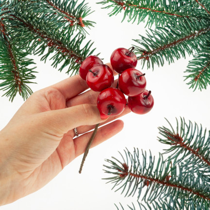 CV12367 ÄPFEL AUF EINEM DRAHT KÜNSTLICHE FRÜCHTE AUF EINEM PICK WEIHNACHTSBAUM DEKORATIONEN