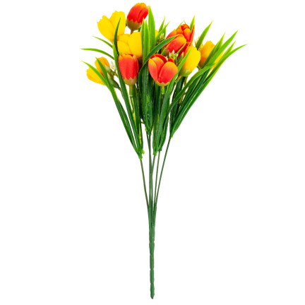 CV13987-3 Krokusse im Gras, Krokus-Strauß, Kunstblumen, Frühlingsdekorationen, Gesteck