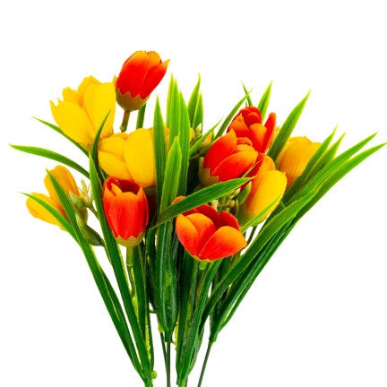 CV13987-3 Krokusse im Gras, Krokus-Strauß, Kunstblumen, Frühlingsdekorationen, Gesteck