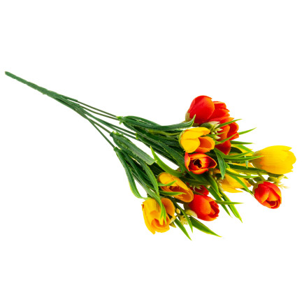 CV13987-3 Krokusse im Gras, Krokus-Strauß, Kunstblumen, Frühlingsdekorationen, Gesteck