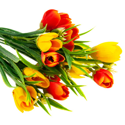 CV13987-3 Krokusse im Gras, Krokus-Strauß, Kunstblumen, Frühlingsdekorationen, Gesteck