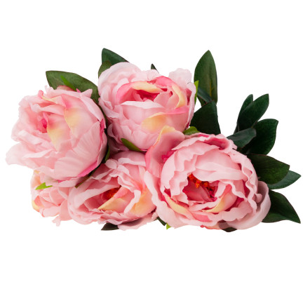 CV15008-13 Strauß mit 5 Pfingstrosen, Pfingstrose, künstliche Blumen, rosa