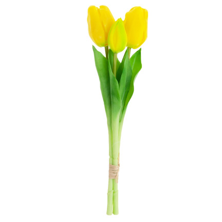 CV17690-3 LUX FARBIGE SILIKON TULPE STRÄUSSE 3ST LUX GELBE TULPEN ALS LIVE
