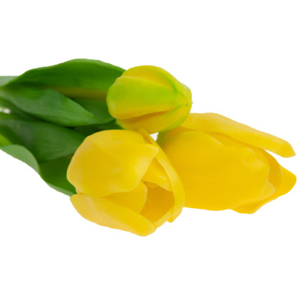 CV17690-3 LUX FARBIGE SILIKON TULPE STRÄUSSE 3ST LUX GELBE TULPEN ALS LIVE