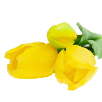 CV17690-3 LUX FARBIGE SILIKON TULPE STRÄUSSE 3ST LUX GELBE TULPEN ALS LIVE