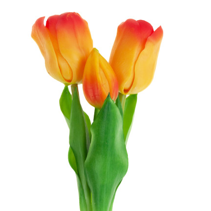 CV17690-4 LUX COLOURED SILICONE TULIPS 3 St. LUX orange LIVE TULIPS