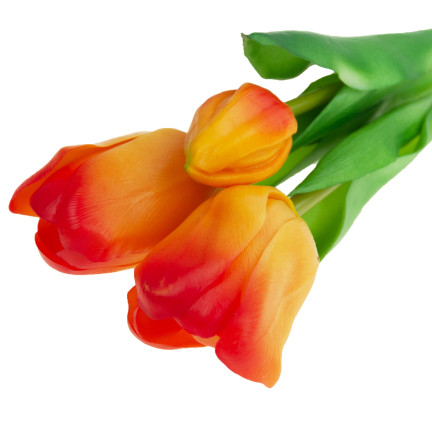 CV17690-4 LUX COLOURED SILICONE TULIPS 3 St. LUX orange LIVE TULIPS