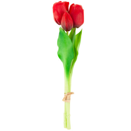 CV17690-7 LUX FARBIGE SILIKON TULPE STRÄUSSE 3ST LUX ROTE TULPEN LEBEN