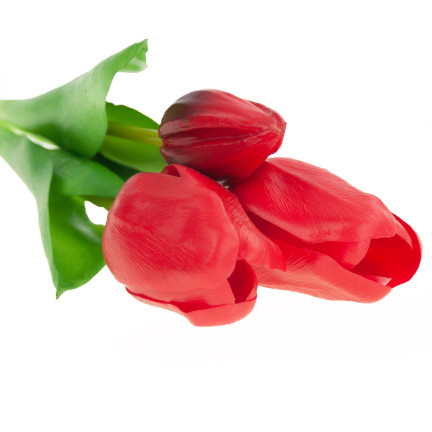 CV17690-7 LUX FARBIGE SILIKON TULPE STRÄUSSE 3ST LUX ROTE TULPEN LEBEN