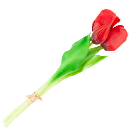 CV17690-7 LUX FARBIGE SILIKON TULPE STRÄUSSE 3ST LUX ROTE TULPEN LEBEN