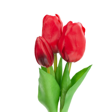 CV17690-7 LUX FARBIGE SILIKON TULPE STRÄUSSE 3ST LUX ROTE TULPEN LEBEN