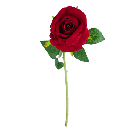 CV17916-10 EINZELNE ROSE SAMT WIE LEBEN KÜNSTLICH KASTANIENBRAUN