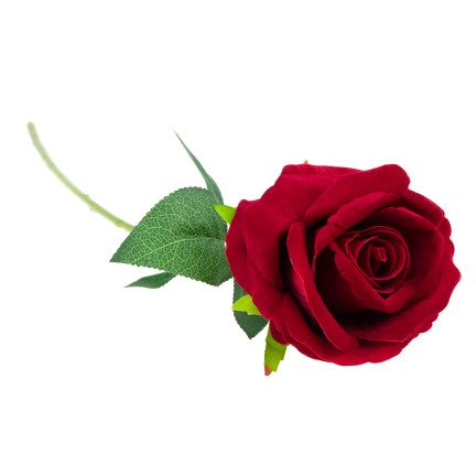 CV17916-10 EINZELNE ROSE SAMT WIE LEBEN KÜNSTLICH KASTANIENBRAUN