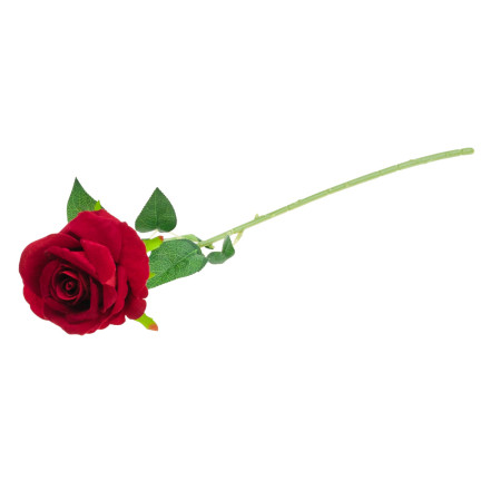CV17916-10 EINZELNE ROSE SAMT WIE LEBEN KÜNSTLICH KASTANIENBRAUN