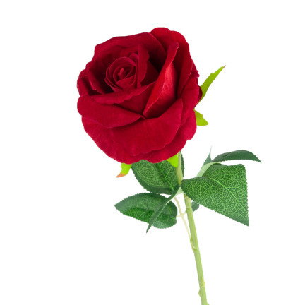 CV17916-10 EINZELNE ROSE SAMT WIE LEBEN KÜNSTLICH KASTANIENBRAUN