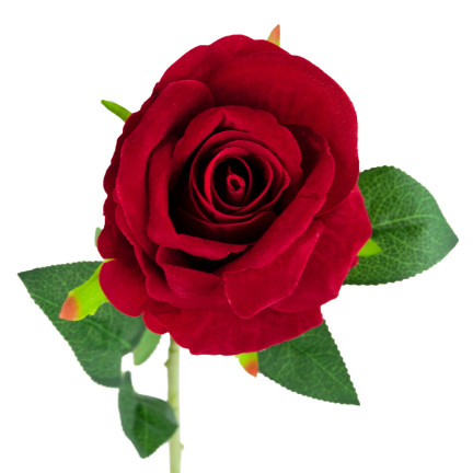 CV17916-10 EINZELNE ROSE SAMT WIE LEBEN KÜNSTLICH KASTANIENBRAUN