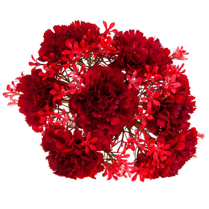 CV18424-10 STRAUSS MIT 7 NELKEN NELKEN ROT KUNSTBLUMEN
