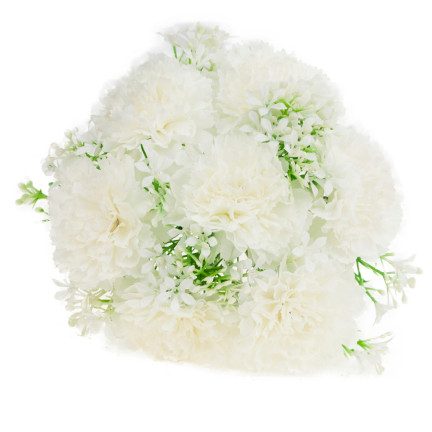 CV18424-1 NELKEN STRAUSS STRAUSS WEISS KÜNSTLICHE BLUMEN SCHÖN
