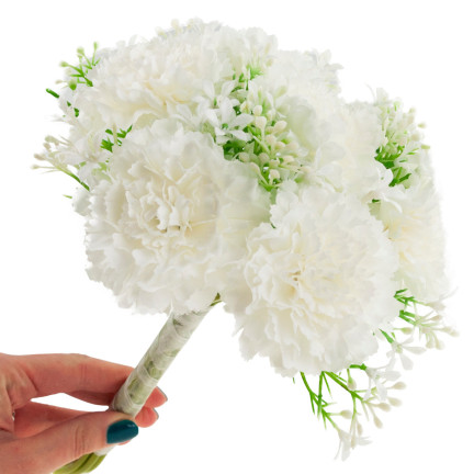 CV18424-1 NELKEN STRAUSS STRAUSS WEISS KÜNSTLICHE BLUMEN SCHÖN