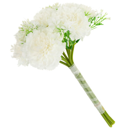 CV18424-1 NELKEN STRAUSS STRAUSS WEISS KÜNSTLICHE BLUMEN SCHÖN