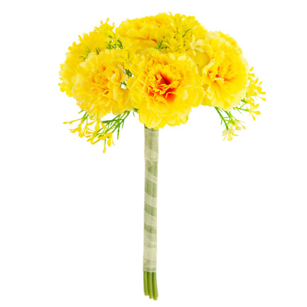 CV18424-5 NELKENSTRAUSS NELKEN BÜNDEL GELB KUNSTBLUMEN