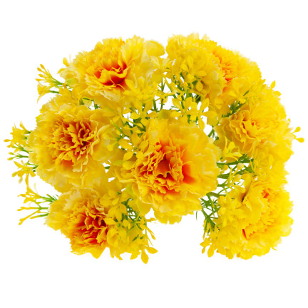 CV18424-5 NELKENSTRAUSS NELKEN BÜNDEL GELB KUNSTBLUMEN