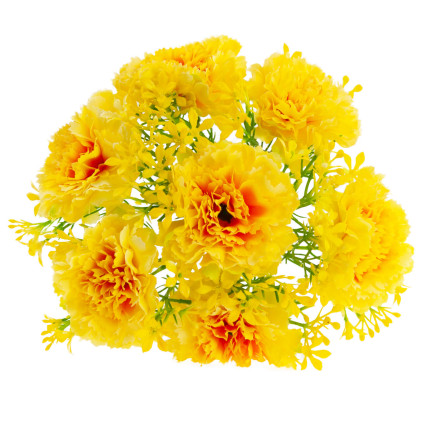 CV18424-5 NELKENSTRAUSS NELKEN BÜNDEL GELB KUNSTBLUMEN
