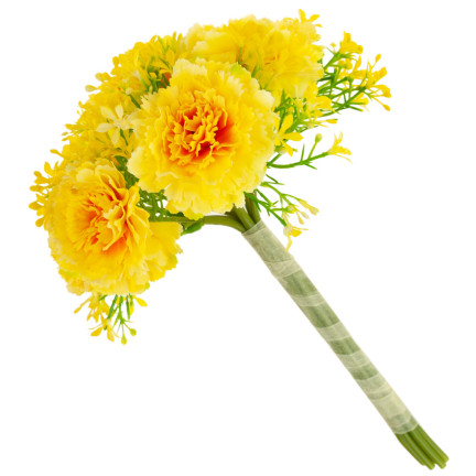 CV18424-5 NELKENSTRAUSS NELKEN BÜNDEL GELB KUNSTBLUMEN
