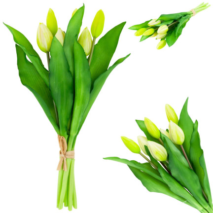 CV18674-1 TULIPS BUNCH Gummier Gummi als lebendes Silikon WEISS ECRU
