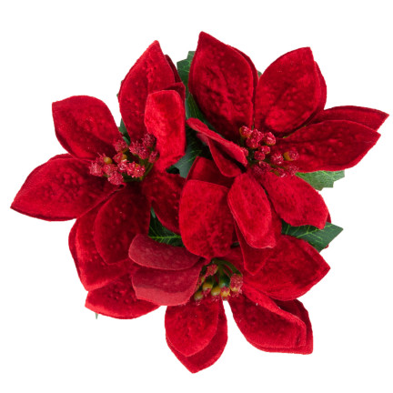 CV19864 STERN VON BETLEHEM IN EINEM TOPF KÜNSTLICHE VELOUR POINSETTIA REALISTISCH