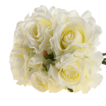 CV21919-1 STRAUSS ROSEN KÜNSTLICHE BLUMEN 6PCS SCHÖN WEISS ECRU