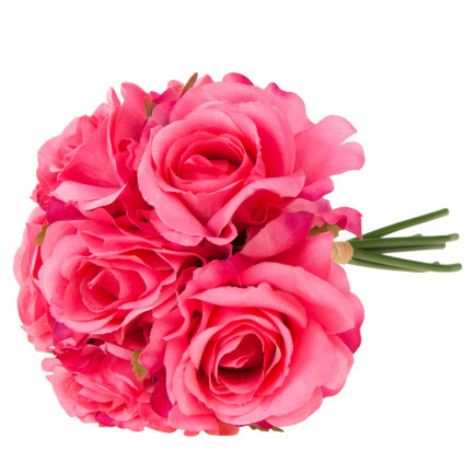 CV21919-5 ROSENSTRAUSS KÜNSTLICHE BLUMEN 6PC SCHÖNE DICHTE ROSEN IM STRAUSS ROSA WIE LEBENDIG