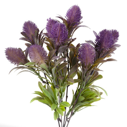 CV22198-4 OSET Künstliche Blumen Ergänzende Zweig Bouquet Distelblatt Friedhof Ornament